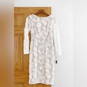 Nordstrom Floral Engagement Lace Long Sleeve Dress - White